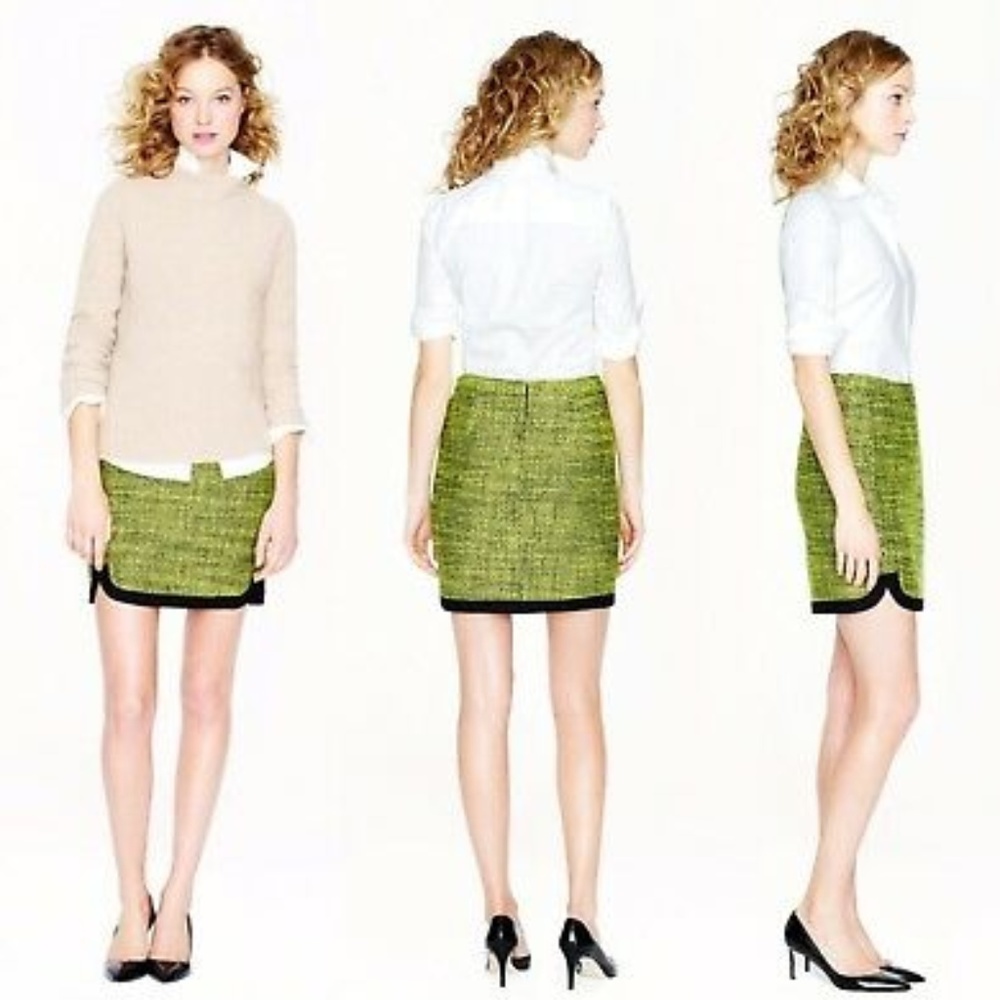 NEW J CREW 10 Shirttail Mini Skirt in Piped Tweed